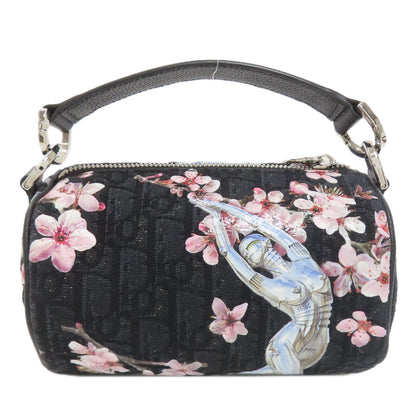 CHRISTIAN DIOR クリスチャンディオール 空山基コラボ トロッター 桜 2WAY ハンドバッグ キャンバス レディース 中古
