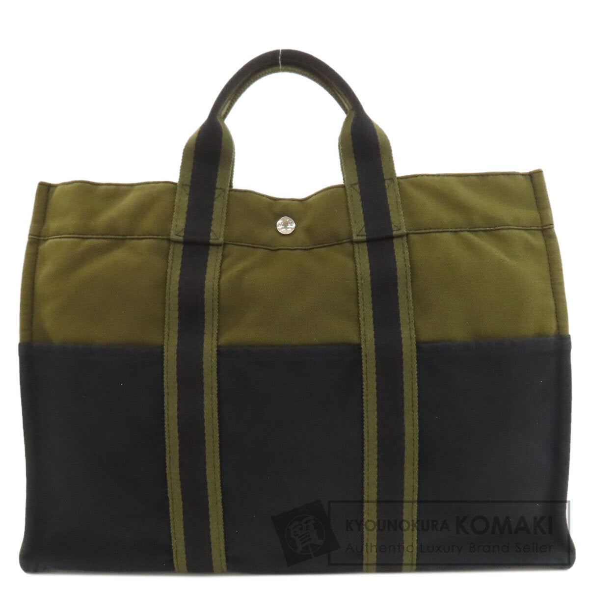 HERMES エルメス サックフールトゥMM ハンドバッグ キャンバス レディース 中古
