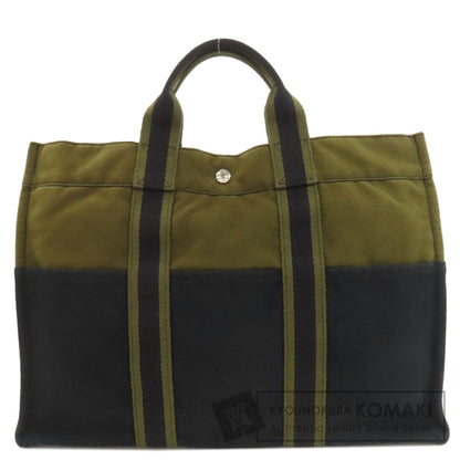 HERMES エルメス サックフールトゥMM ハンドバッグ キャンバス レディース 中古