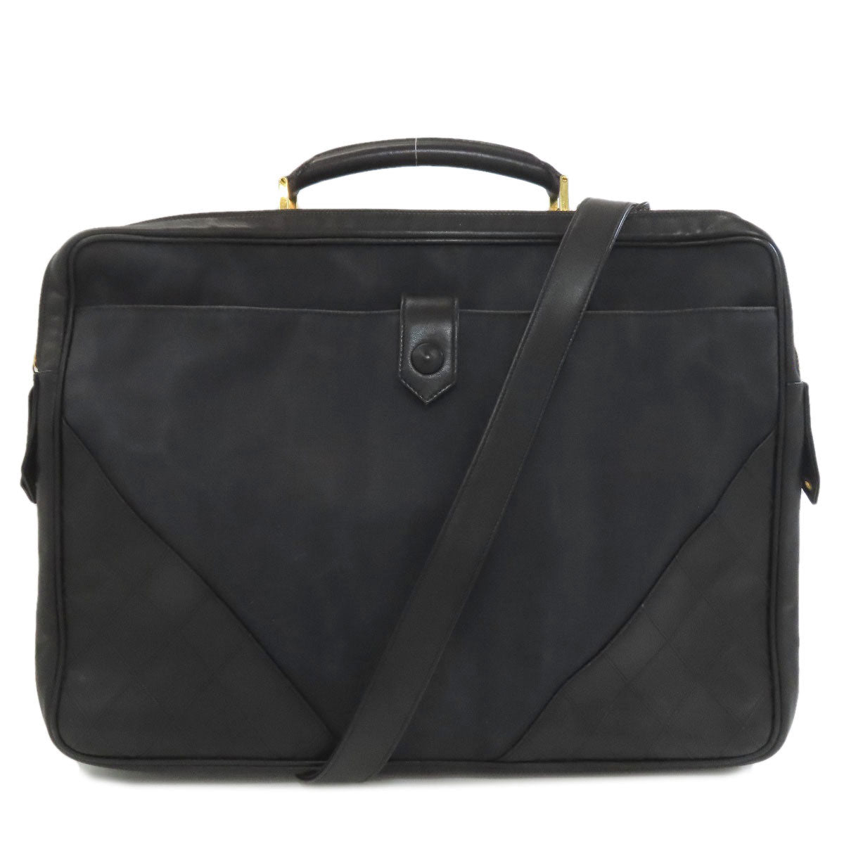 CHANEL シャネル マトラッセ ゴールド金具 2WAY ビジネスバッグ キャンバス メンズ 中古