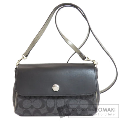 COACH コーチ F26172 リバーシブル フラップ シグネチャー ロングショルダー ショルダーバッグ PVC レディース 中古