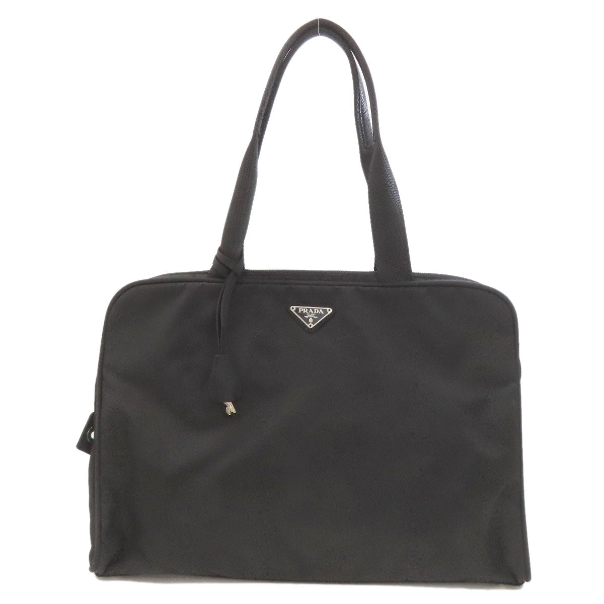 PRADA プラダ ロゴ金具 ハンドバッグ ナイロン レディース 中古