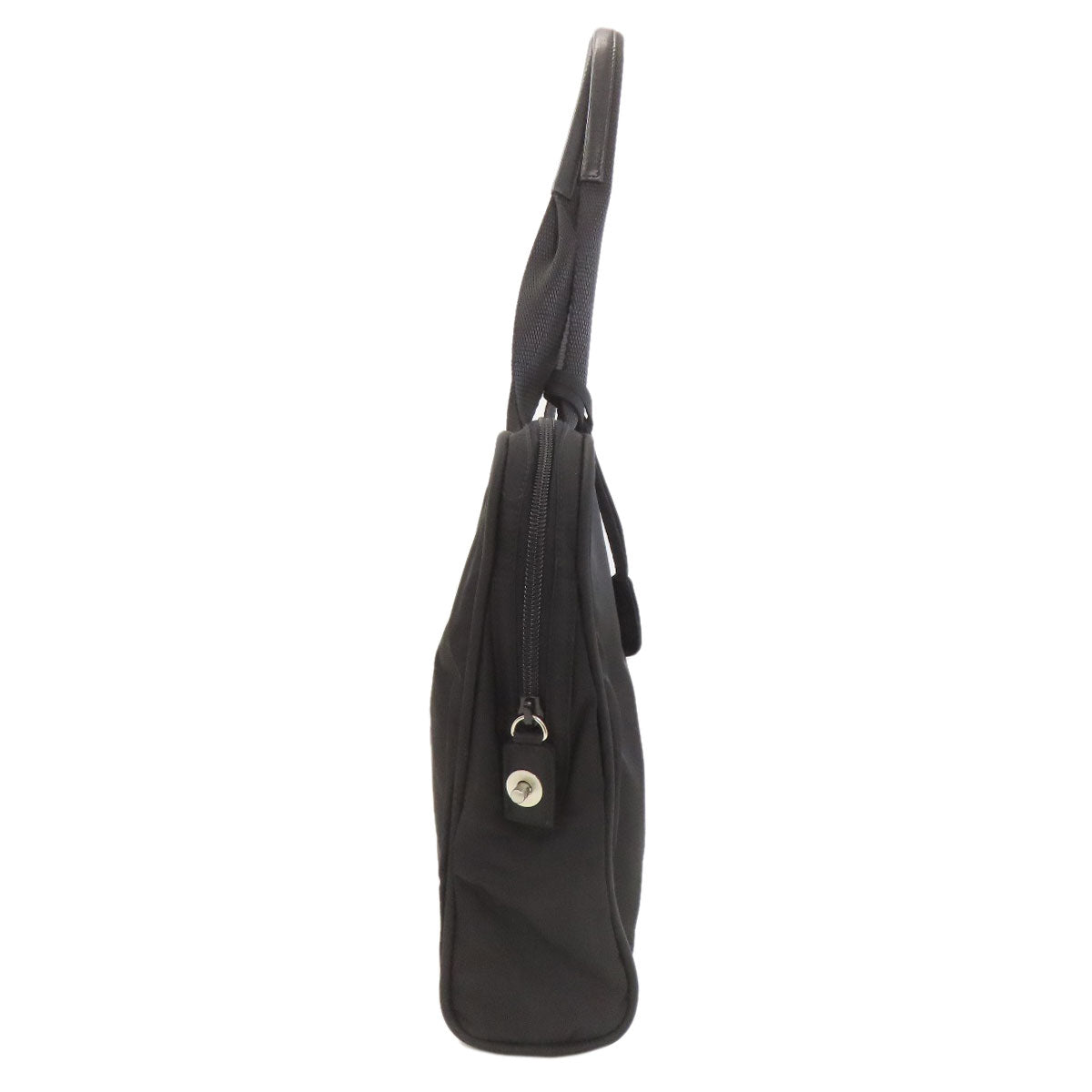 PRADA プラダ ロゴ金具 ハンドバッグ ナイロン レディース 中古