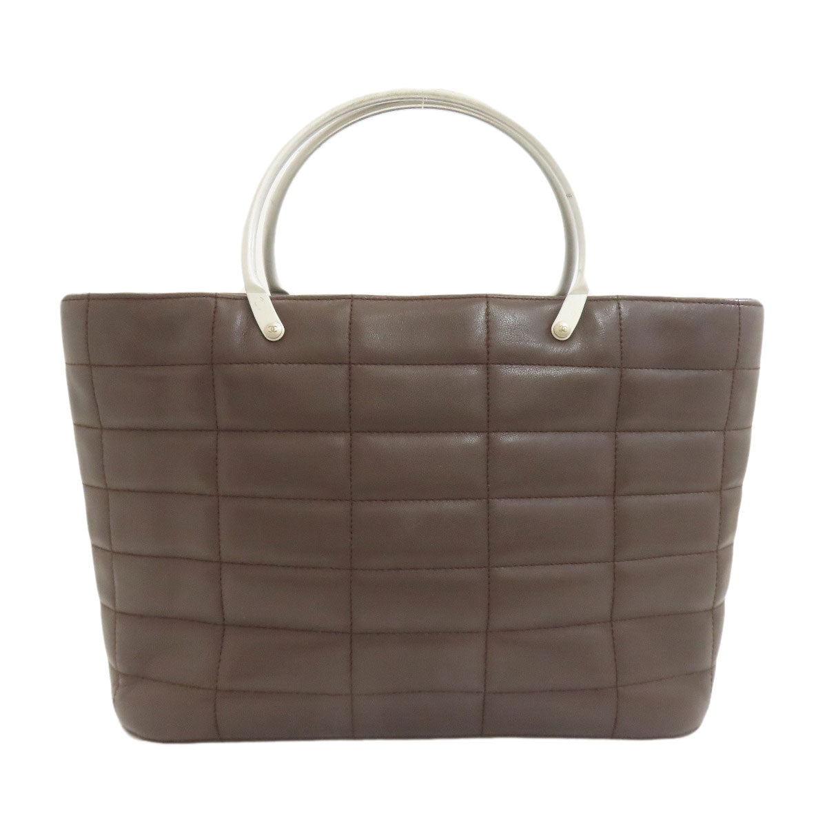 CHANEL シャネル チョコバー シルバー金具 ハンドバッグ カーフ レディース 中古