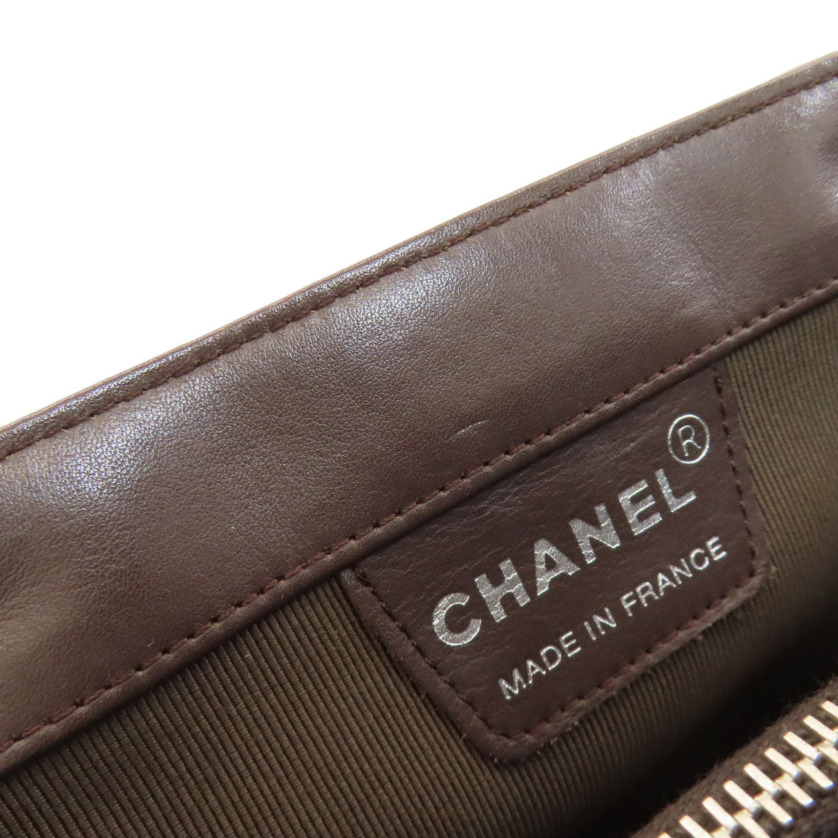 CHANEL シャネル チョコバー シルバー金具 ハンドバッグ カーフ レディース 中古