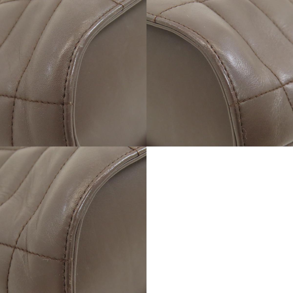 CHANEL シャネル チョコバー シルバー金具 ハンドバッグ カーフ レディース 中古