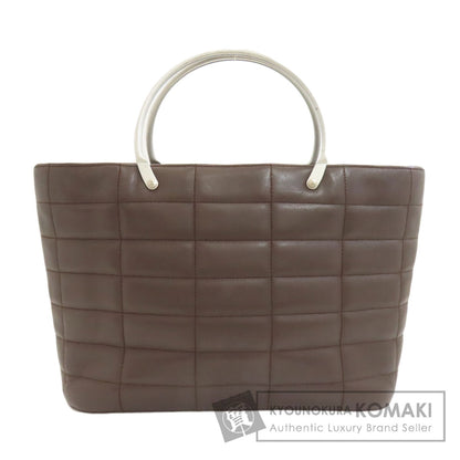 CHANEL シャネル チョコバー シルバー金具 ハンドバッグ カーフ レディース 中古