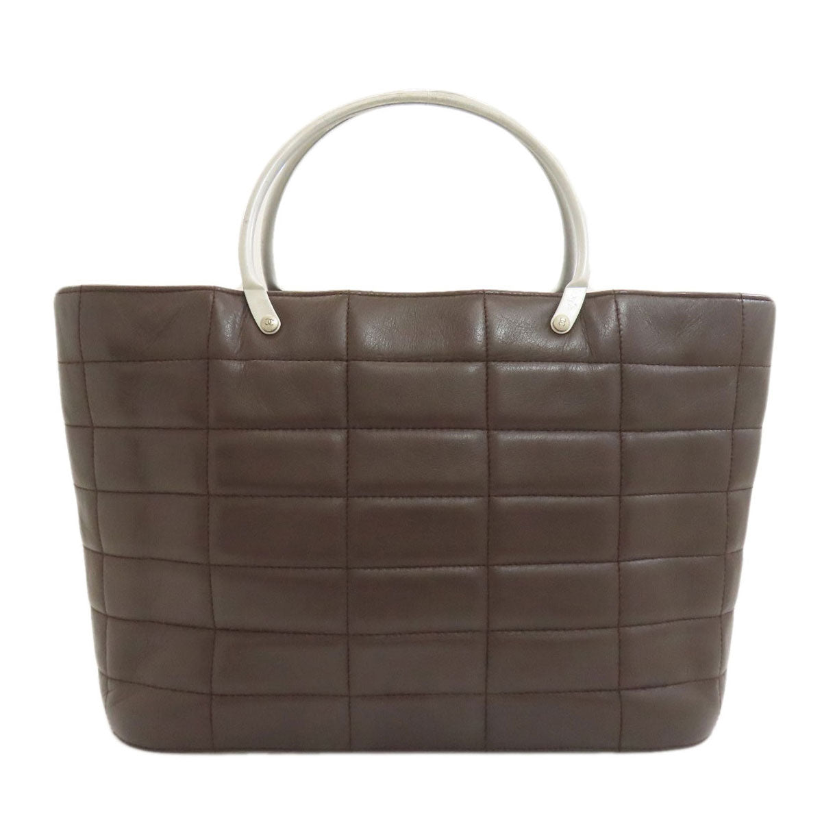 CHANEL シャネル チョコバー シルバー金具 ハンドバッグ カーフ レディース 中古