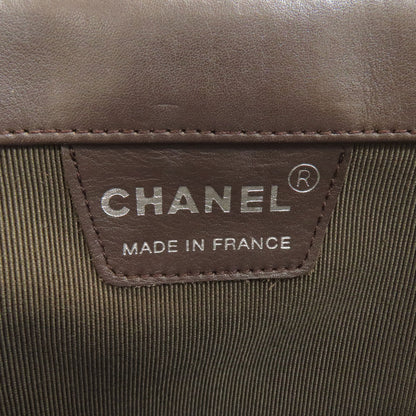 CHANEL シャネル チョコバー シルバー金具 ハンドバッグ カーフ レディース 中古