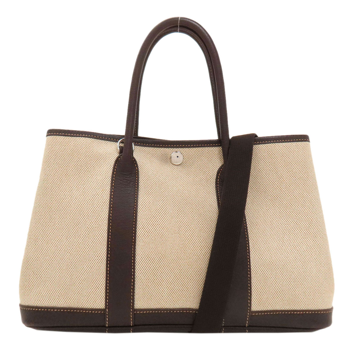 HERMES エルメス ガーデンパーティTPM マロン シルバー金具 トートバッグ トワルアッシュ レディース 中古