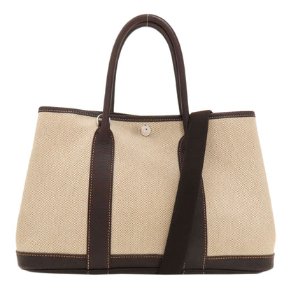 HERMES エルメス ガーデンパーティTPM マロン シルバー金具 トートバッグ トワルアッシュ レディース 中古