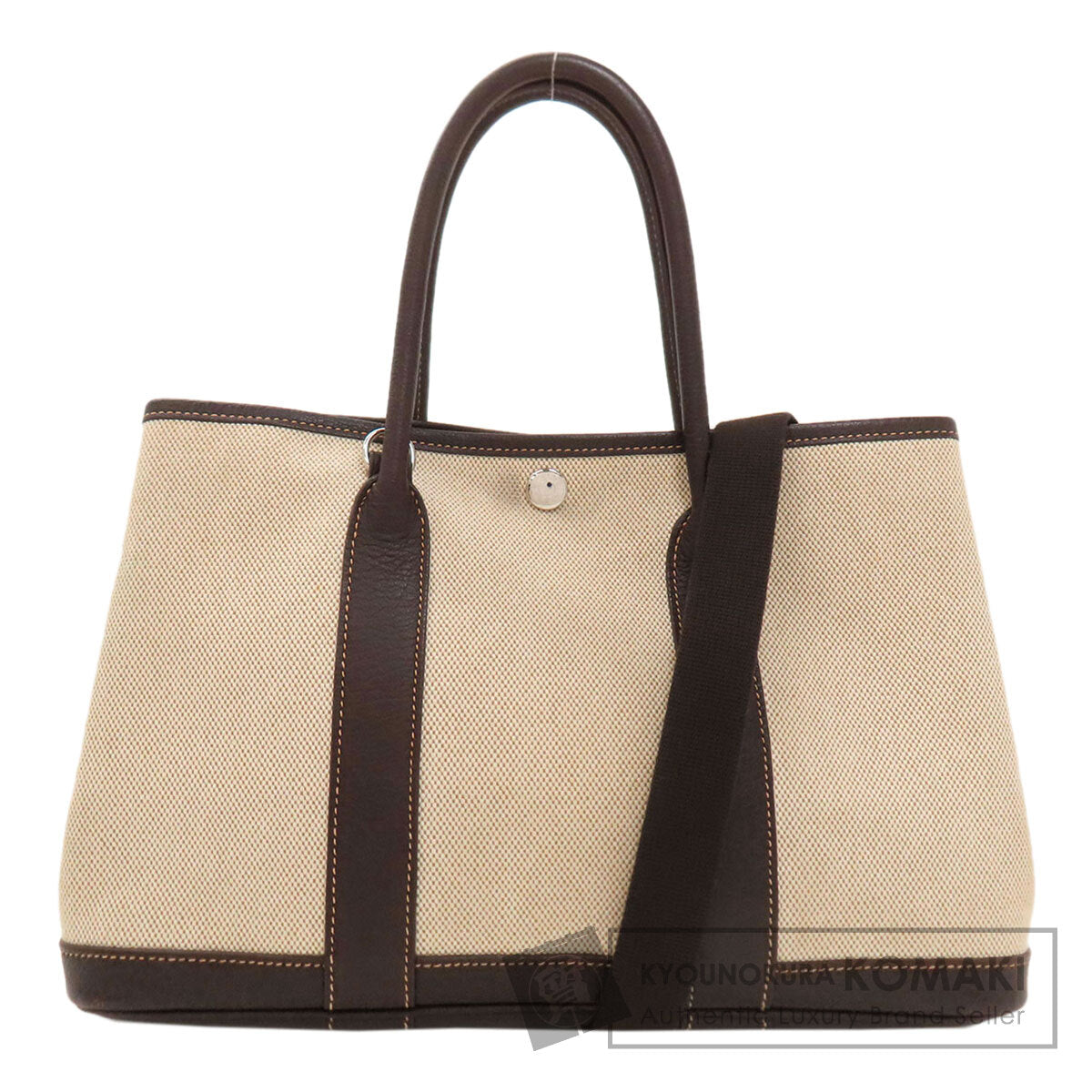 HERMES エルメス ガーデンパーティTPM マロン シルバー金具 トートバッグ トワルアッシュ レディース 中古