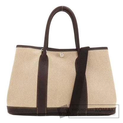 HERMES エルメス ガーデンパーティTPM マロン シルバー金具 トートバッグ トワルアッシュ レディース 中古
