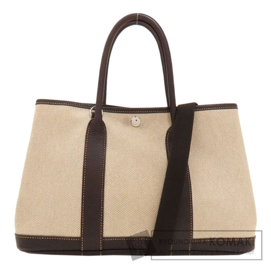 HERMES エルメス ガーデンパーティTPM マロン シルバー金具 トートバッグ トワルアッシュ レディース 中古