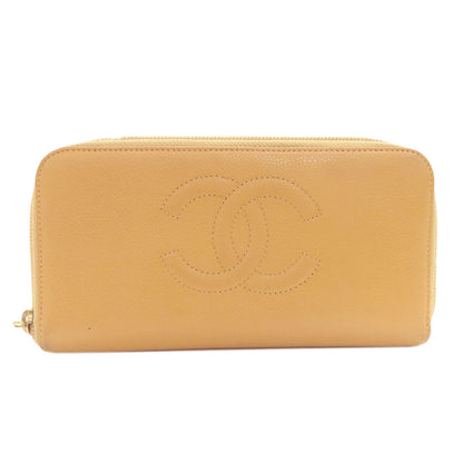 CHANEL シャネル ココマーク ゴール金具 長財布（小銭入れあり） グレインド カーフスキン レディース 中古