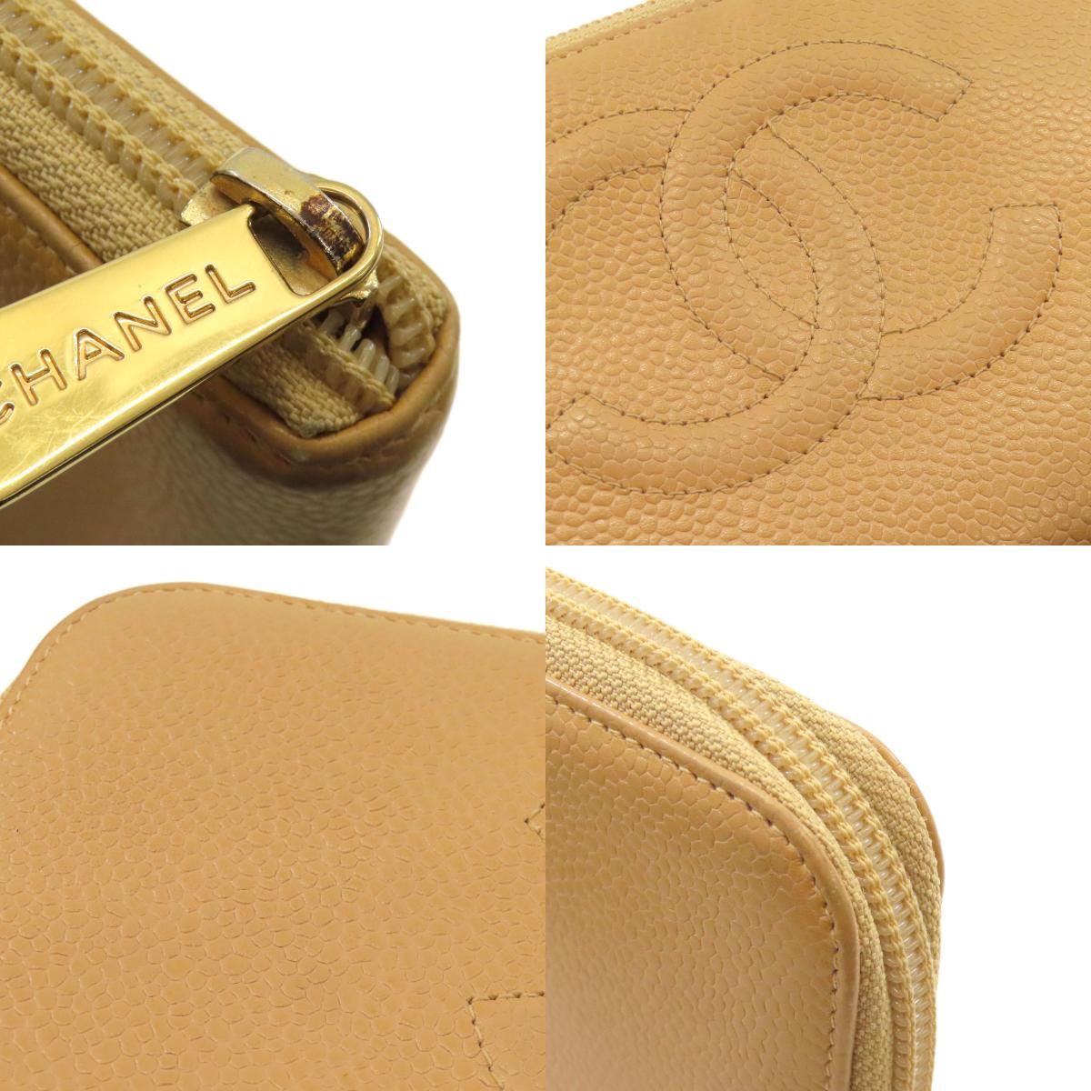 CHANEL シャネル ココマーク ゴール金具 長財布（小銭入れあり） グレインド カーフスキン レディース 中古