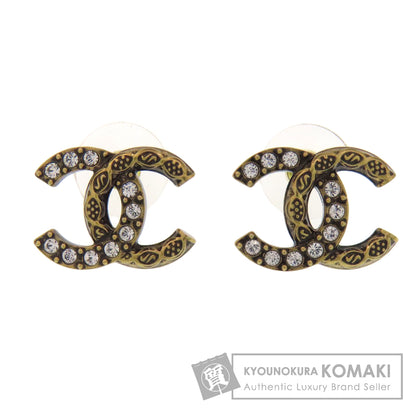 CHANEL シャネル ココマーク ラインストーン ピアス 金属製 レディース 中古