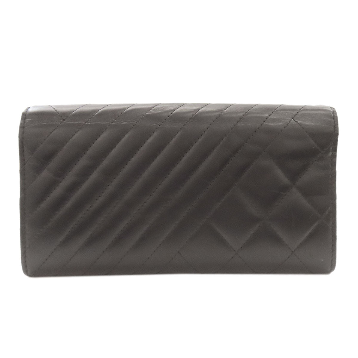 CHANEL シャネル シェブロン マトラッセ シルバー金具 長財布（小銭入れあり） カーフ レディース 中古