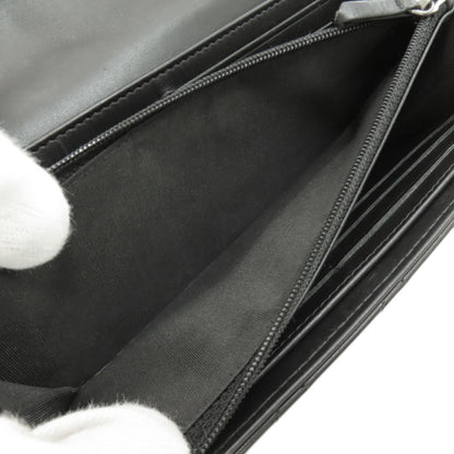 CHANEL シャネル シェブロン マトラッセ シルバー金具 長財布（小銭入れあり） カーフ レディース 中古