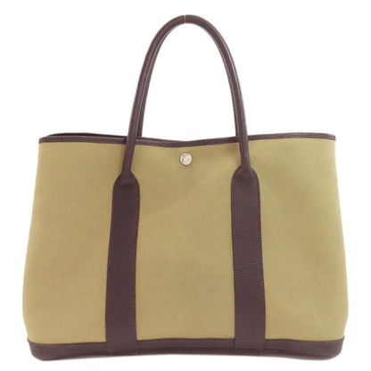 HERMES エルメス ガーデンパーティPM シルバー金具 トートバッグ トワルオフィシェ レディース 中古
