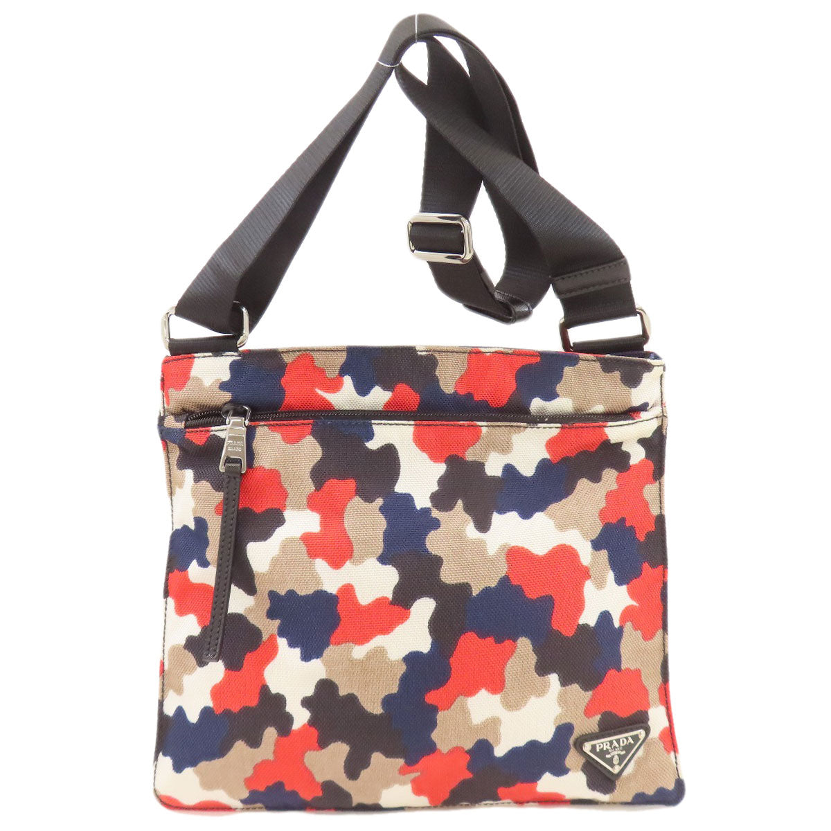 PRADA プラダ カモフラージュ柄 ショルダーバッグ キャンバス レディース 中古
