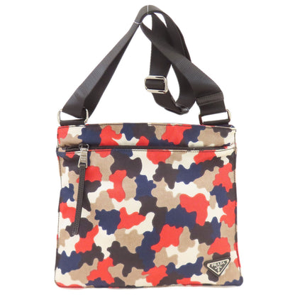 PRADA プラダ カモフラージュ柄 ショルダーバッグ キャンバス レディース 中古
