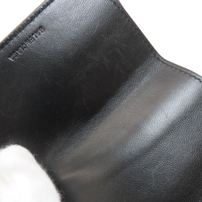 BALENCIAGA バレンシアガ コンパクトウォレット ロゴ 二つ折り財布（小銭入れあり） レザー レディース 中古