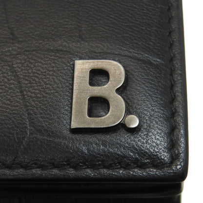 BALENCIAGA バレンシアガ コンパクトウォレット ロゴ 二つ折り財布（小銭入れあり） レザー レディース 中古