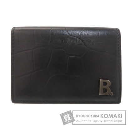 BALENCIAGA バレンシアガ コンパクトウォレット ロゴ 二つ折り財布（小銭入れあり） レザー レディース 中古