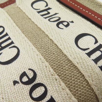 CHLOE クロエ ウッディ ナノ 2WAY ショルダーバッグ キャンバス レディース 中古