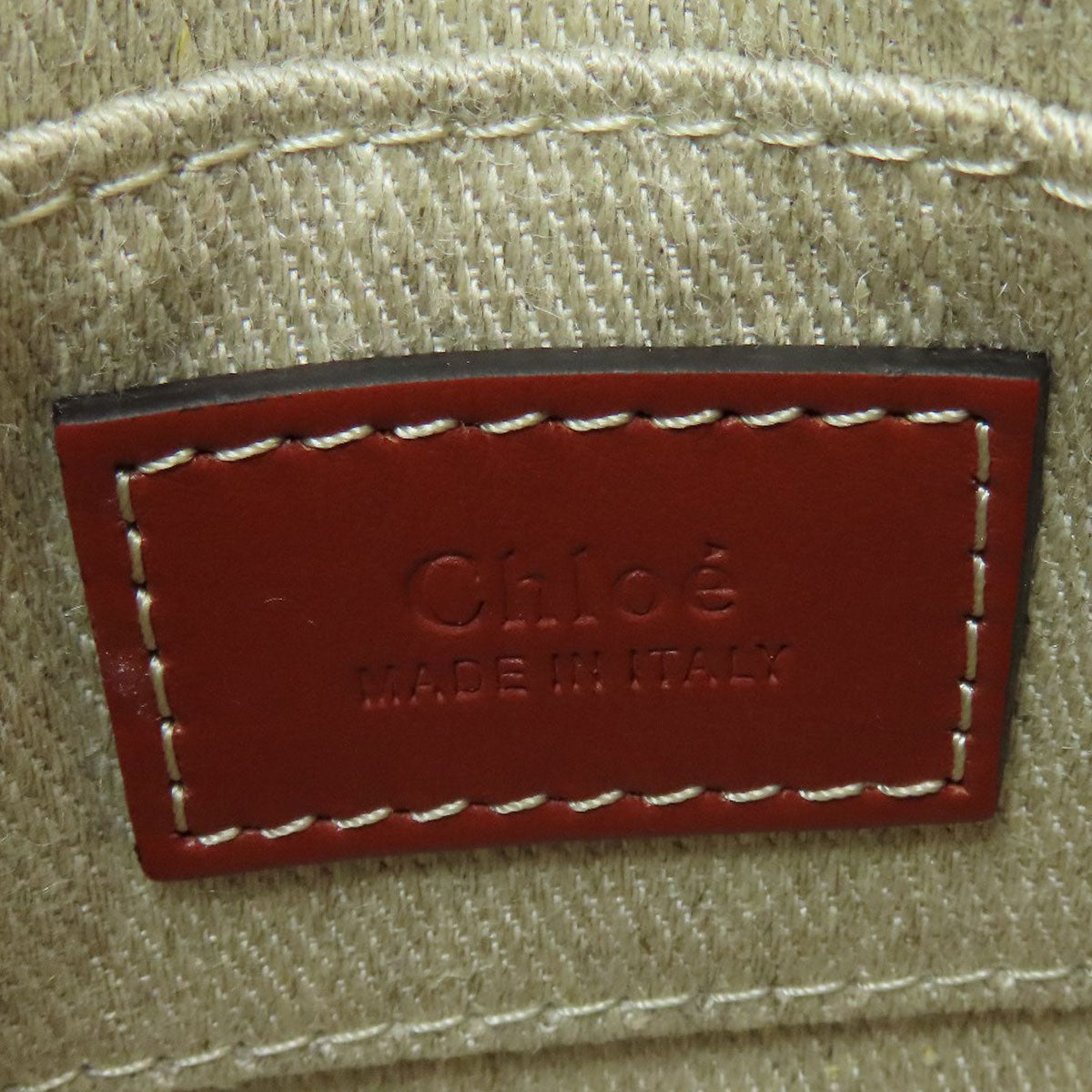CHLOE クロエ ウッディ ナノ 2WAY ショルダーバッグ キャンバス レディース 中古