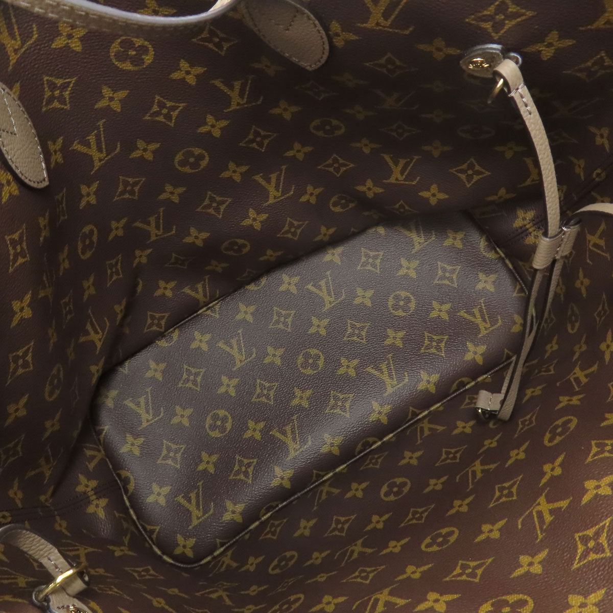 LOUIS VUITTON ルイヴィトン M25664 ネヴァーフル・インサイドアウトMM トートバッグ カーフ レディース 中古