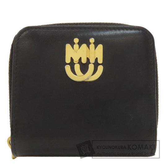 MIUMIU ミュウミュウ ロゴ 二つ折り財布（小銭入れあり） レザー レディース 中古