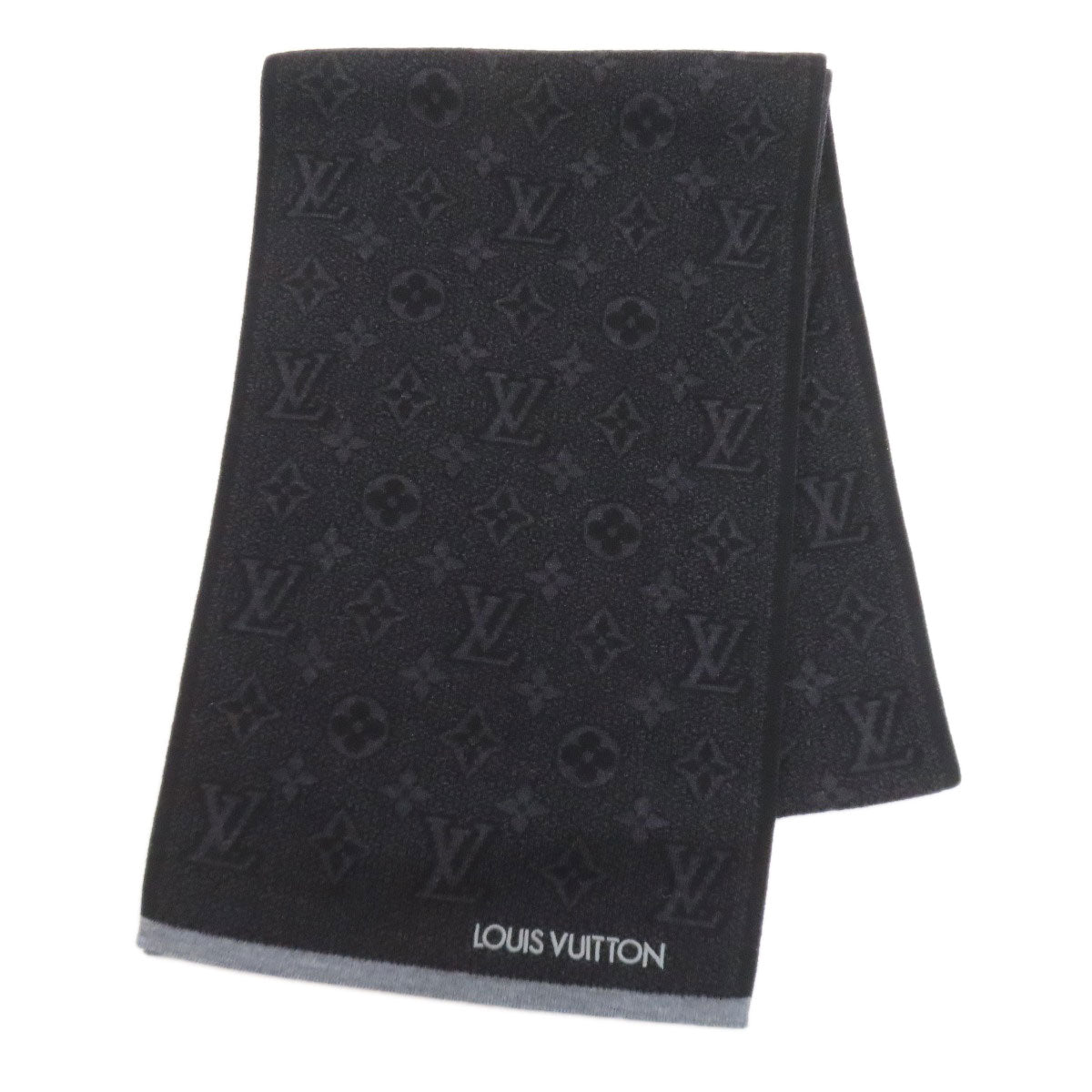 LOUIS VUITTON ルイヴィトン M73468 マイ・モノグラム エクリプス マフラー ウール レディース 中古