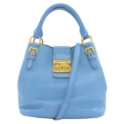 MIUMIU ミュウミュウ 2WAY ハンドバッグ レザー レディース 中古