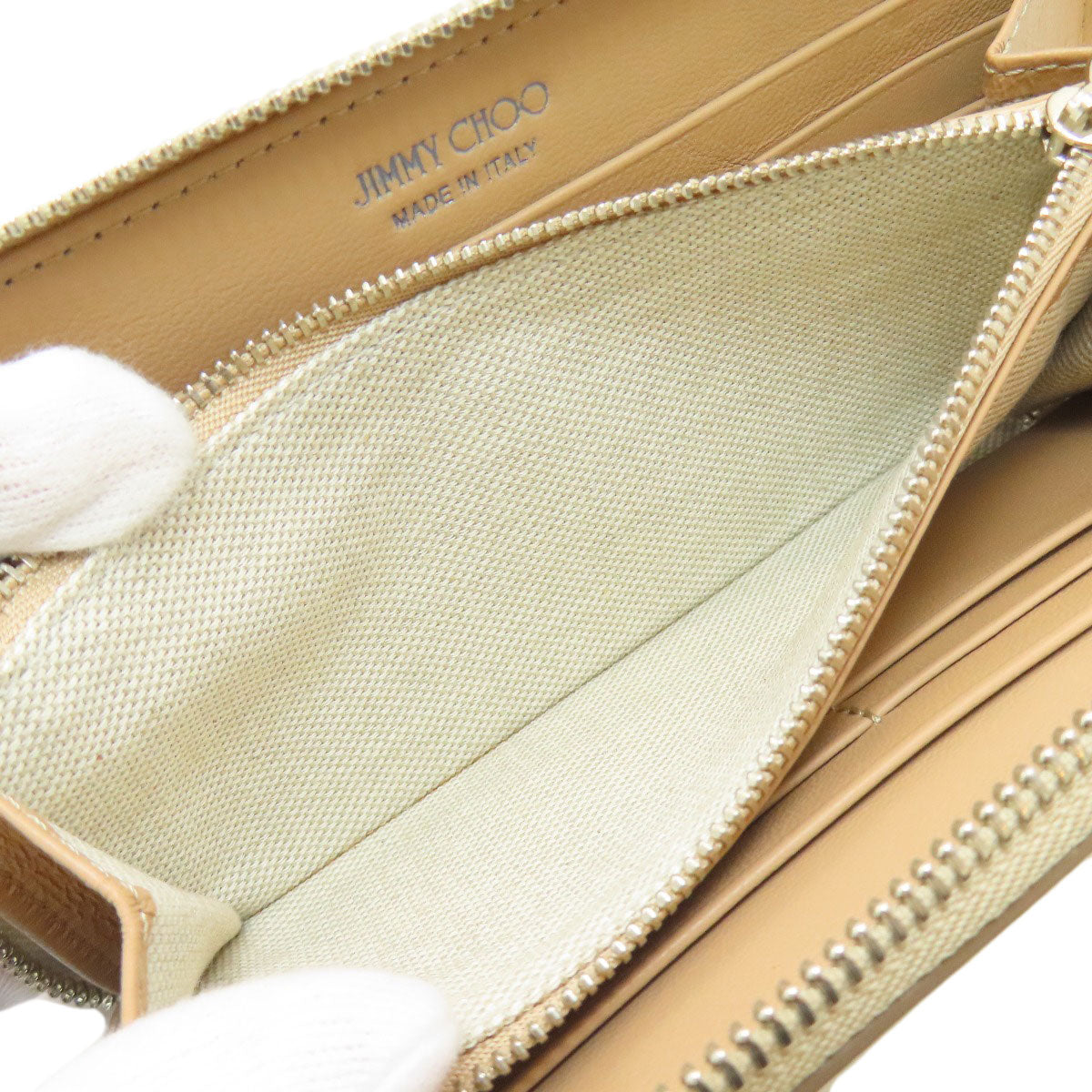 Jimmy Choo ジミーチュウ ラウンドファスナー 長財布（小銭入れあり） レザー レディース 中古