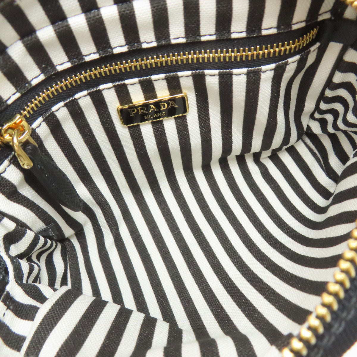 PRADA プラダ 1NA021 カナパロゴ 化粧ポーチ キャンバス レディース 中古
