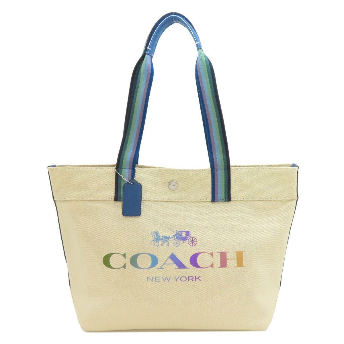 COACH コーチ 91170 ロゴ トートバッグ キャンバス レディース 中古