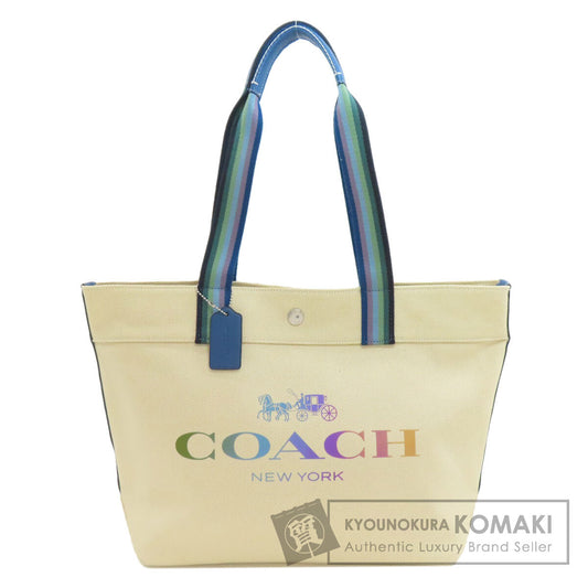 COACH コーチ 91170 ロゴ トートバッグ キャンバス レディース 中古