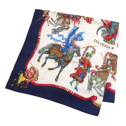 HERMES エルメス カレ90 太陽王の祝典 スカーフ シルク レディース 中古
