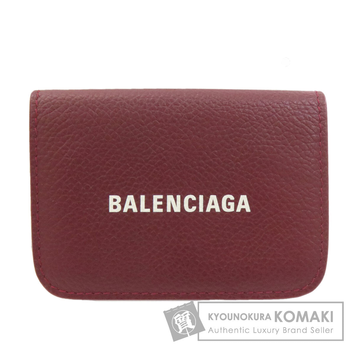 BALENCIAGA バレンシアガ 593813 ミニ コンパクトウォレット 二つ折り財布（小銭入れあり） カーフ レディース 中古