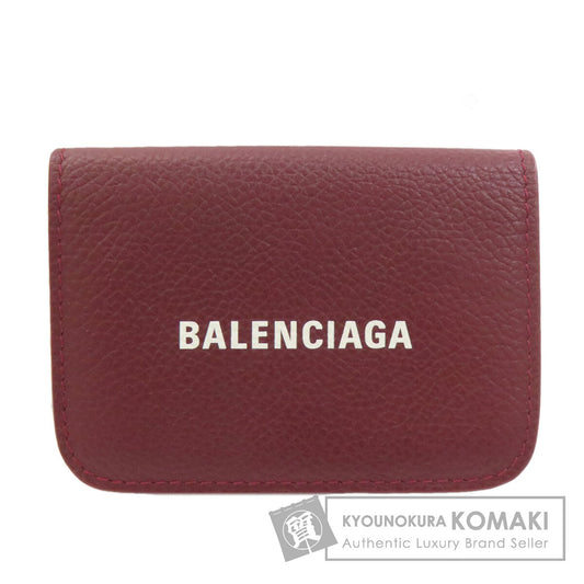 BALENCIAGA バレンシアガ 593813 ミニ コンパクトウォレット 二つ折り財布（小銭入れあり） カーフ レディース 中古
