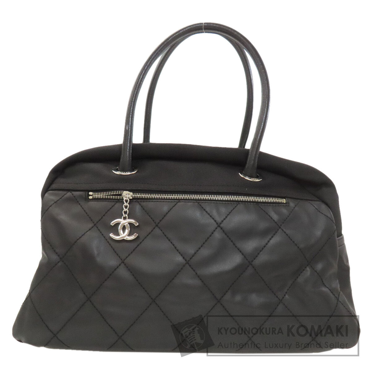 CHANEL シャネル パリビアリッツ シルバー金具 トートバッグ キャンバス レディース 中古