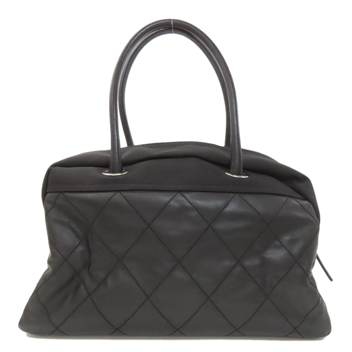 CHANEL シャネル パリビアリッツ シルバー金具 トートバッグ キャンバス レディース 中古