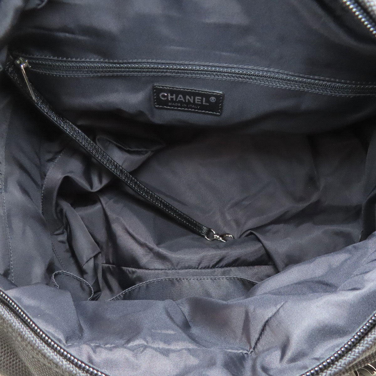 CHANEL シャネル パリビアリッツ シルバー金具 トートバッグ キャンバス レディース 中古