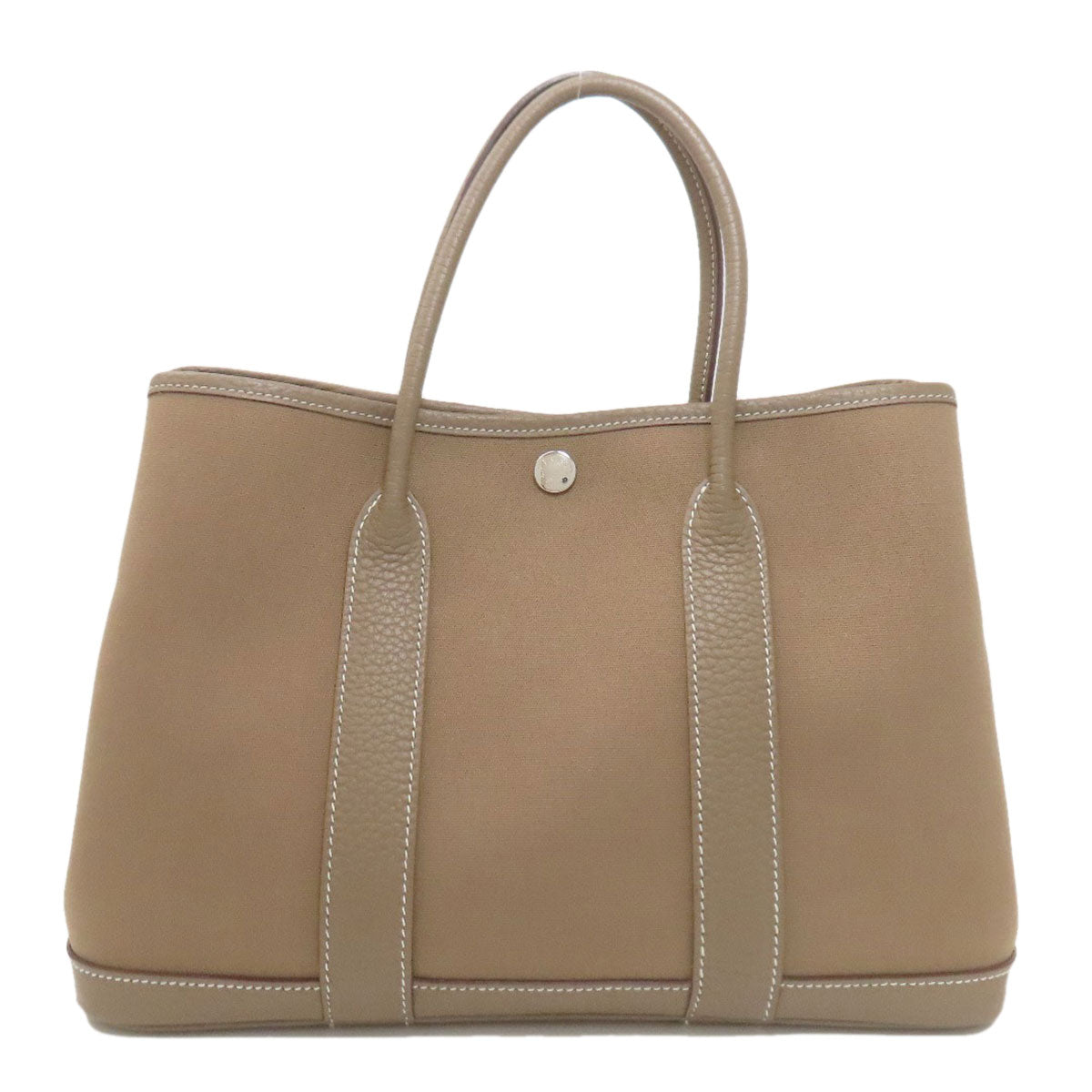 HERMES エルメス ガーデンパーティTPM シルバー金具 ハンドバッグ トワルオフィシェ レディース 中古