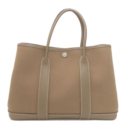 HERMES エルメス ガーデンパーティTPM シルバー金具 ハンドバッグ トワルオフィシェ レディース 中古