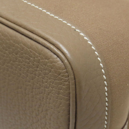 HERMES エルメス ガーデンパーティTPM シルバー金具 ハンドバッグ トワルオフィシェ レディース 中古