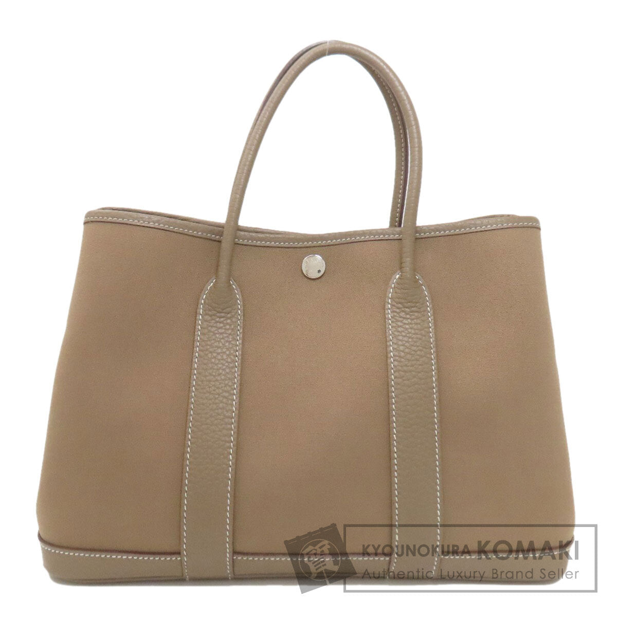 HERMES エルメス ガーデンパーティTPM シルバー金具 ハンドバッグ トワルオフィシェ レディース 中古