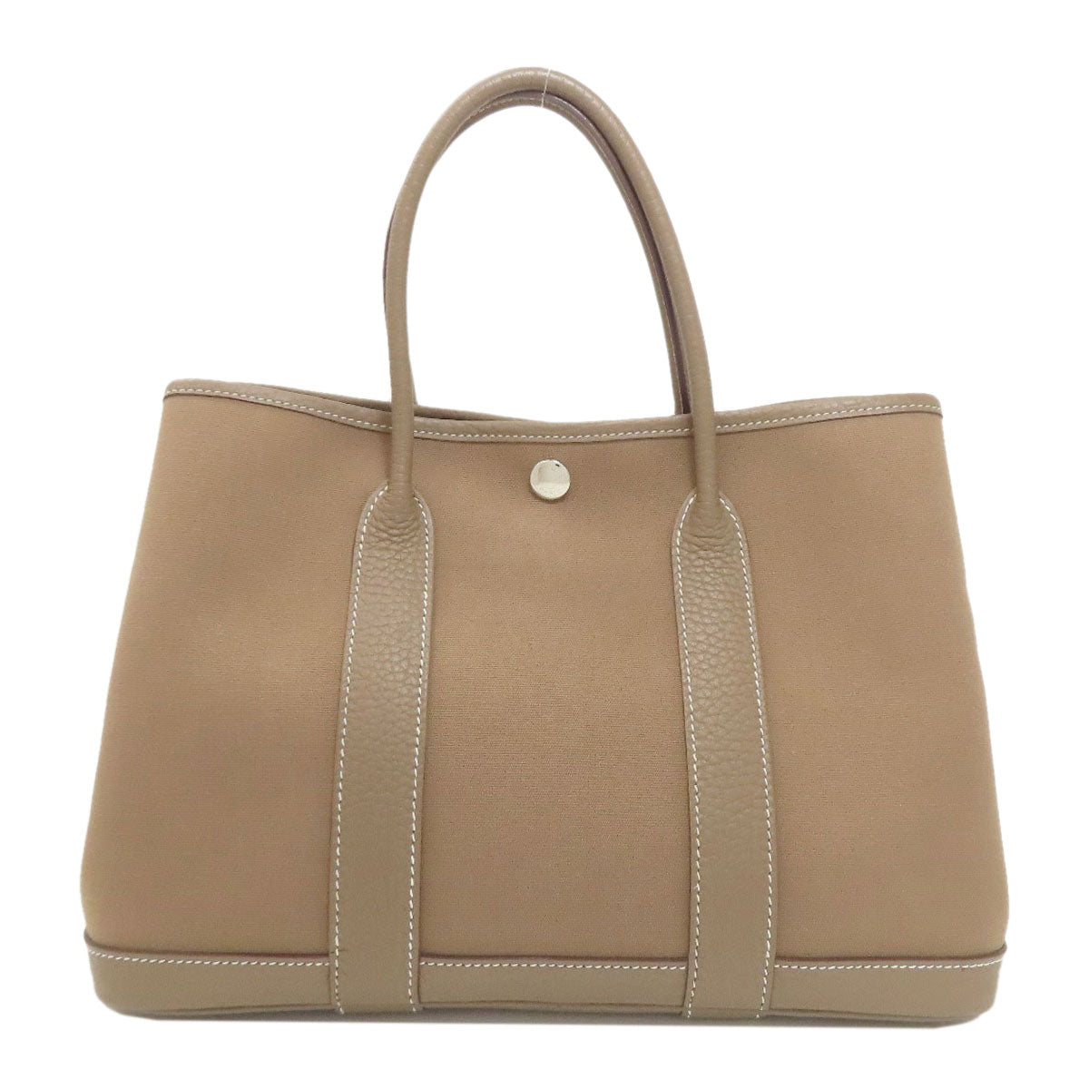 HERMES エルメス ガーデンパーティTPM シルバー金具 ハンドバッグ トワルオフィシェ レディース 中古